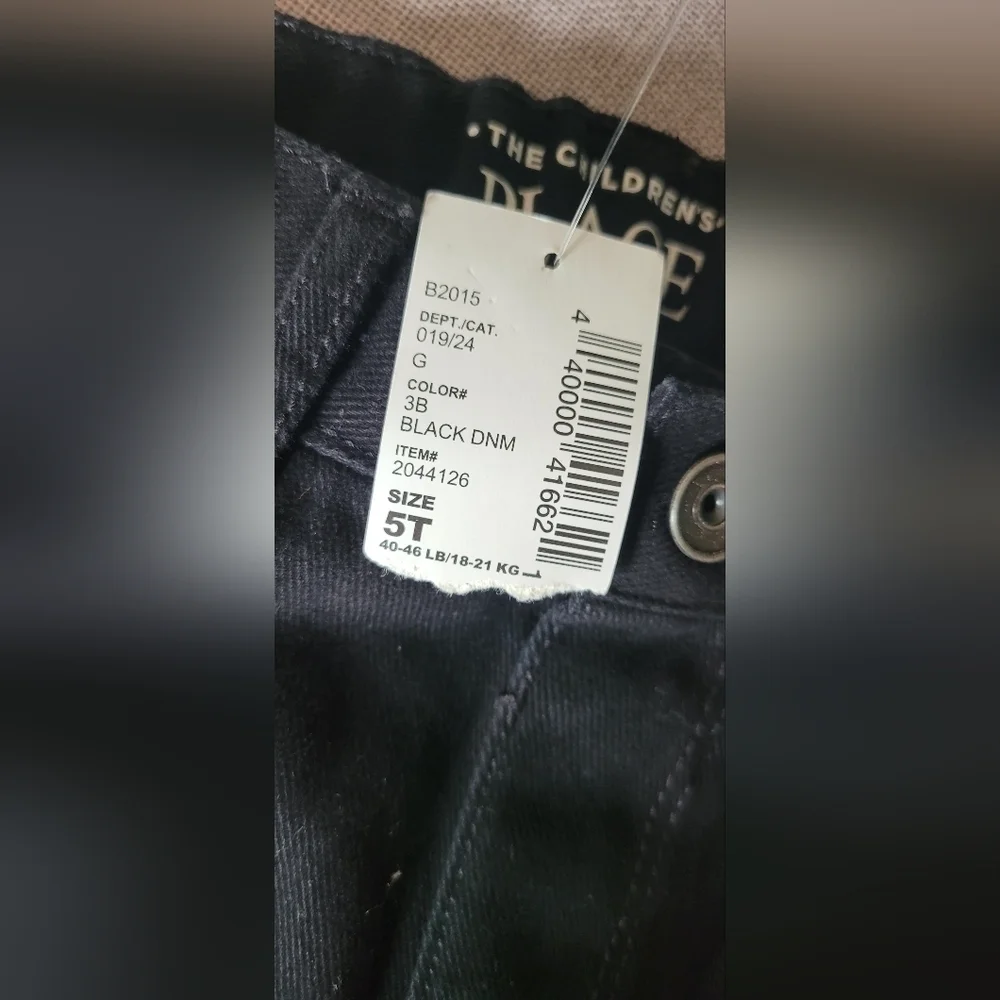 The Children's Place Kids NWT 5T Black Denim Skinny Jeans 100% Cotton NEW!